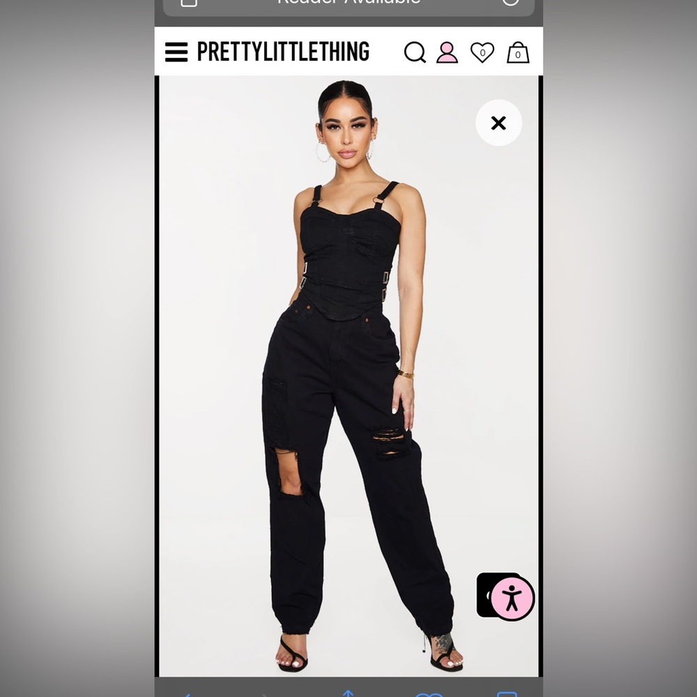 PLT extreme ripped boyfriend jeans